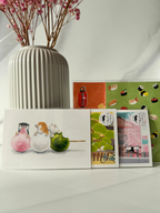 Japanese postcards cute illustration aesthetic stationery