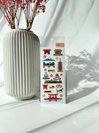 Japanese travel themed sticker sheet for journaling planners scrapbooking and Japanese stationery decoration