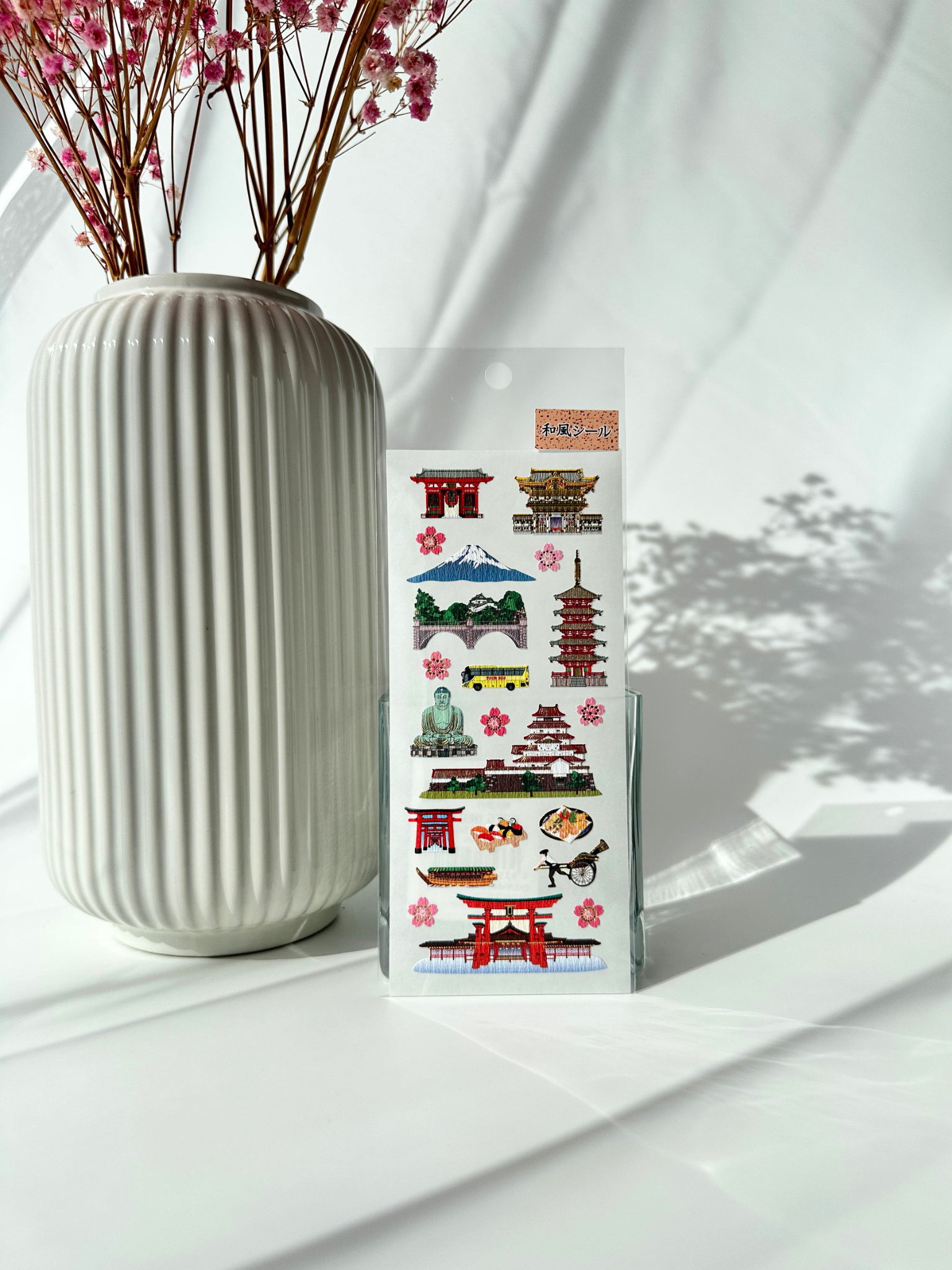 Japanese travel themed sticker sheet for journaling planners scrapbooking and Japanese stationery decoration