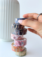 Japanese washi decoration tape gold foil aesthetic journaling collection pink black orange blue green kimono pattern
