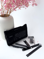Aesthetic Japanese stationery black bundle mechanical pencil HB refill stick eraser correction tape mesh case foldable ruler