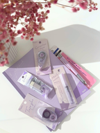 Pastel color aesthetic stationery bundle Japanese mechanical pencil eraser correction tape glue tape mini scissors notebook  purple