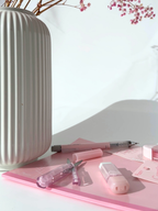 Pastel color aesthetic stationery bundle Japanese mechanical pencil eraser correction tape glue tape mini scissors notebook pink
