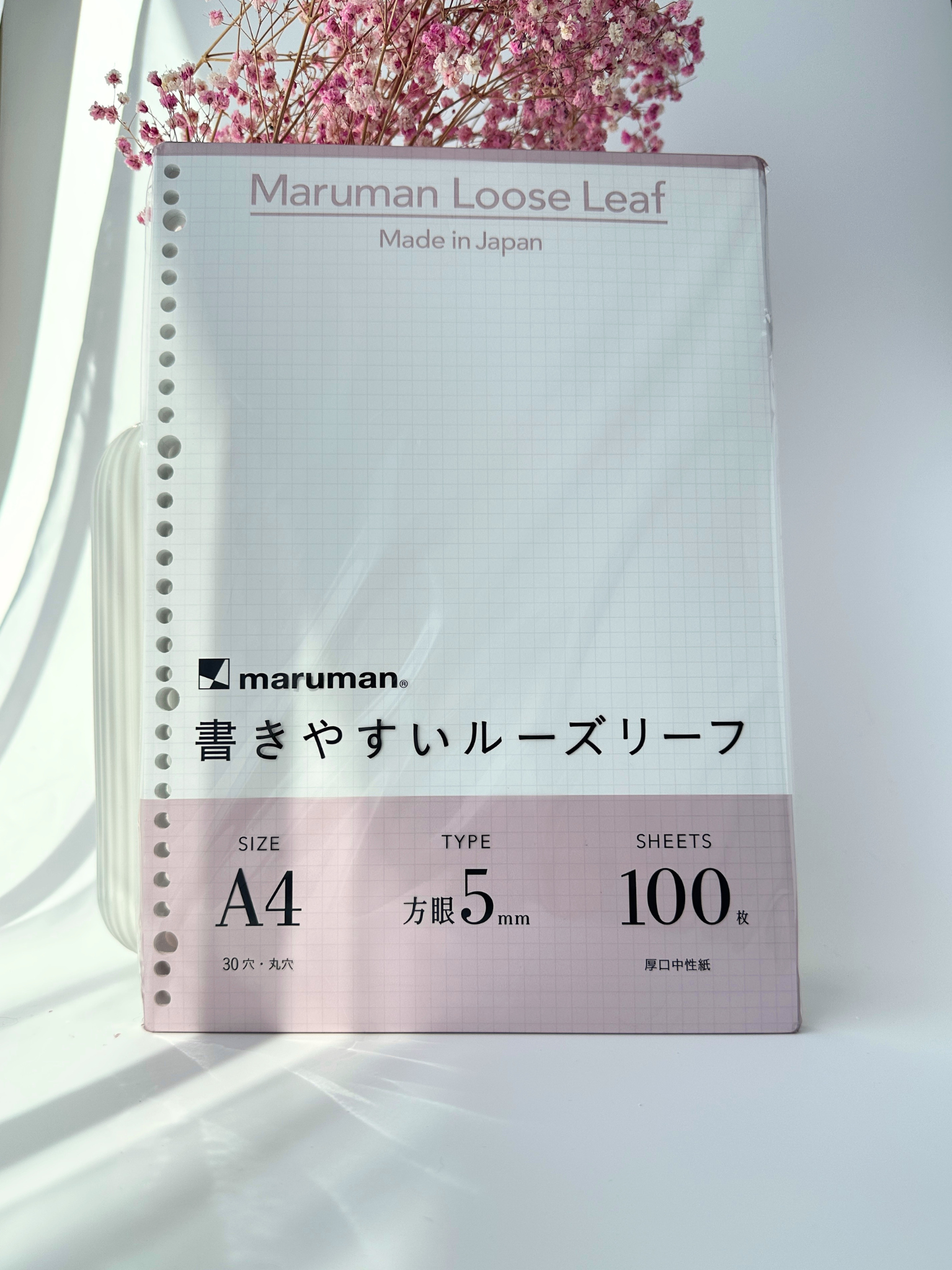 Maruman A4 loose leaf paper 5mm grid Japanese stationery 100 sheets