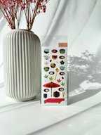 matcha tea sticker sheet Japanese washi gold foil aesthetic stickers
