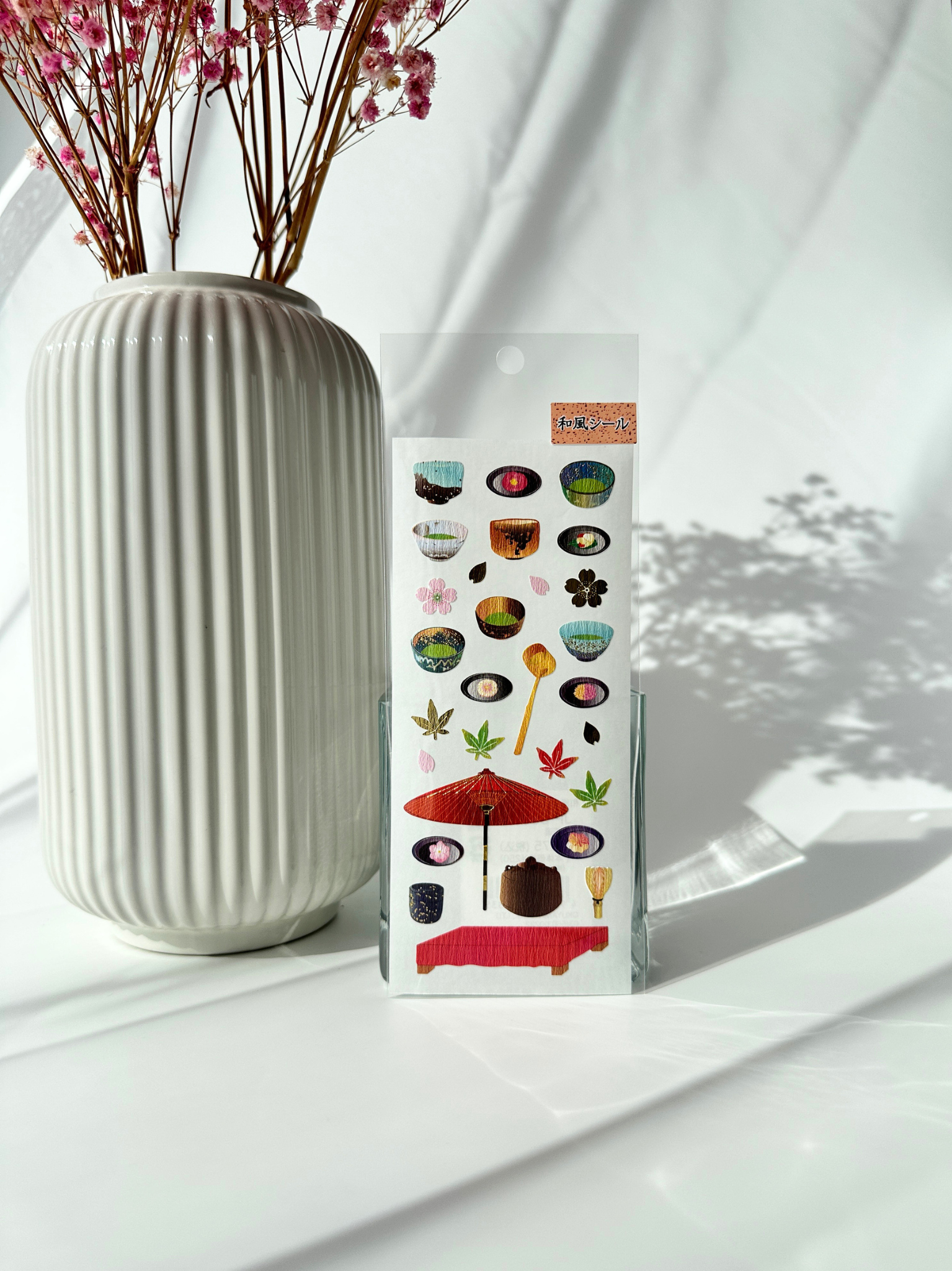 matcha tea sticker sheet Japanese washi gold foil aesthetic stickers