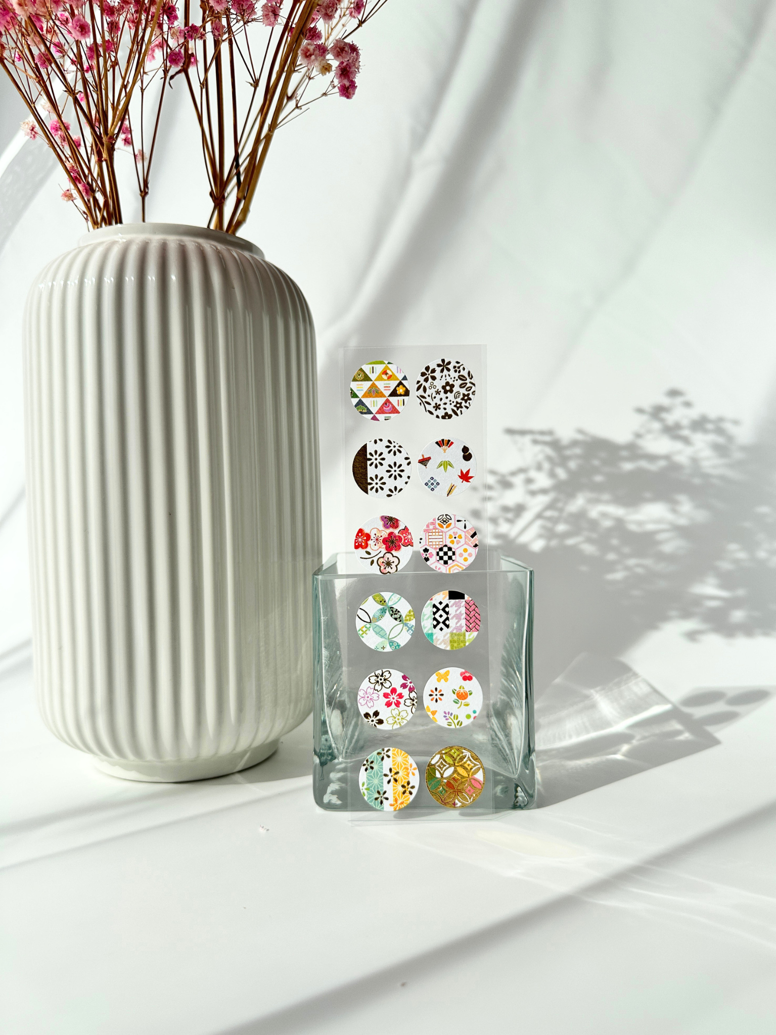 Modern Japanese pattern sticker gold foil washi elegant envelope seal
