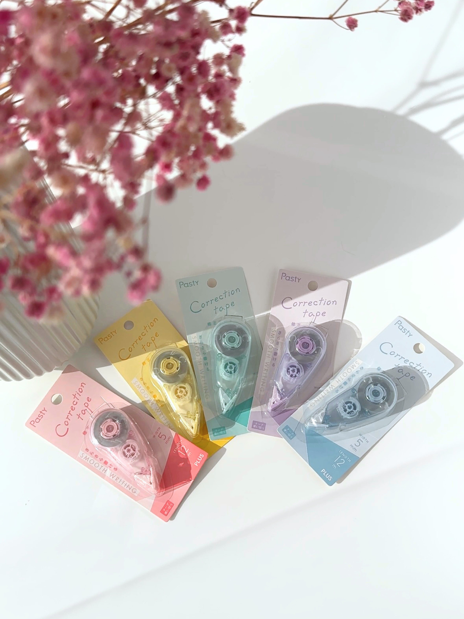 pastel correction tape aesthetic stationery smooth clean notes Japanese pink yellow green purple blue