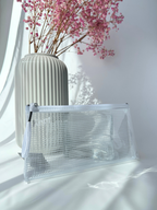 large clear pen case wide transparent Japanese stationery pouch organizer 210x110mm