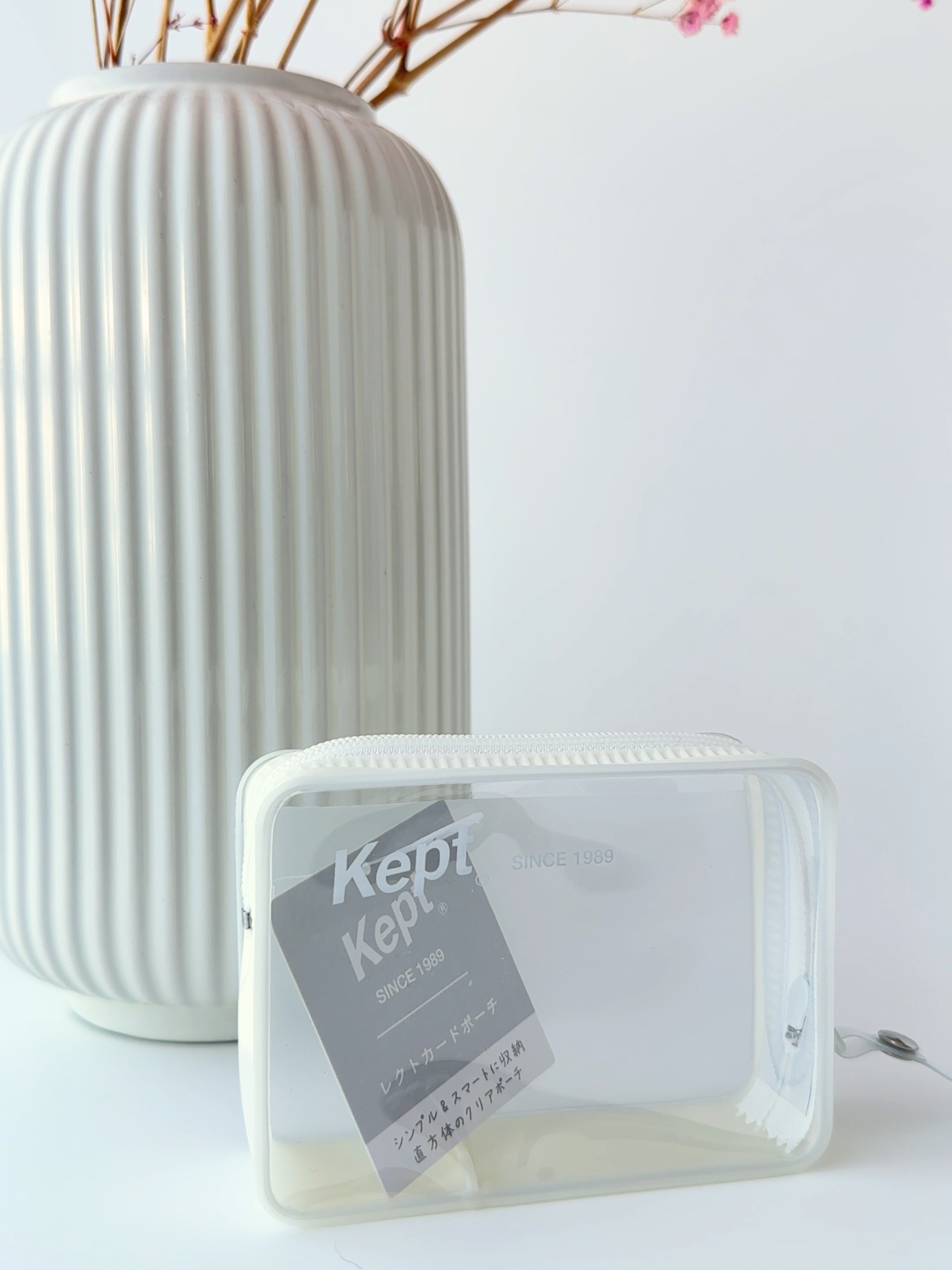 small clear pouch Recto aesthetic Japanese stationery organizer minimal essentials storage