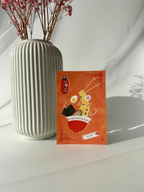 ramen postcard red Japanese food illustration aesthetic stationery RYURYU