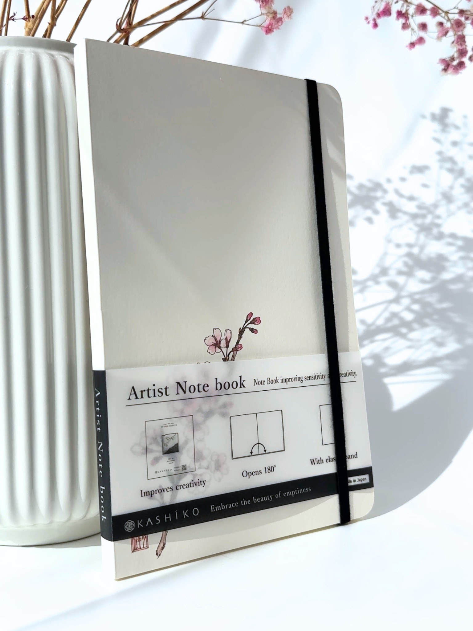 sakura cherry blossom artist notebook A5 Japanese premium journal blank white