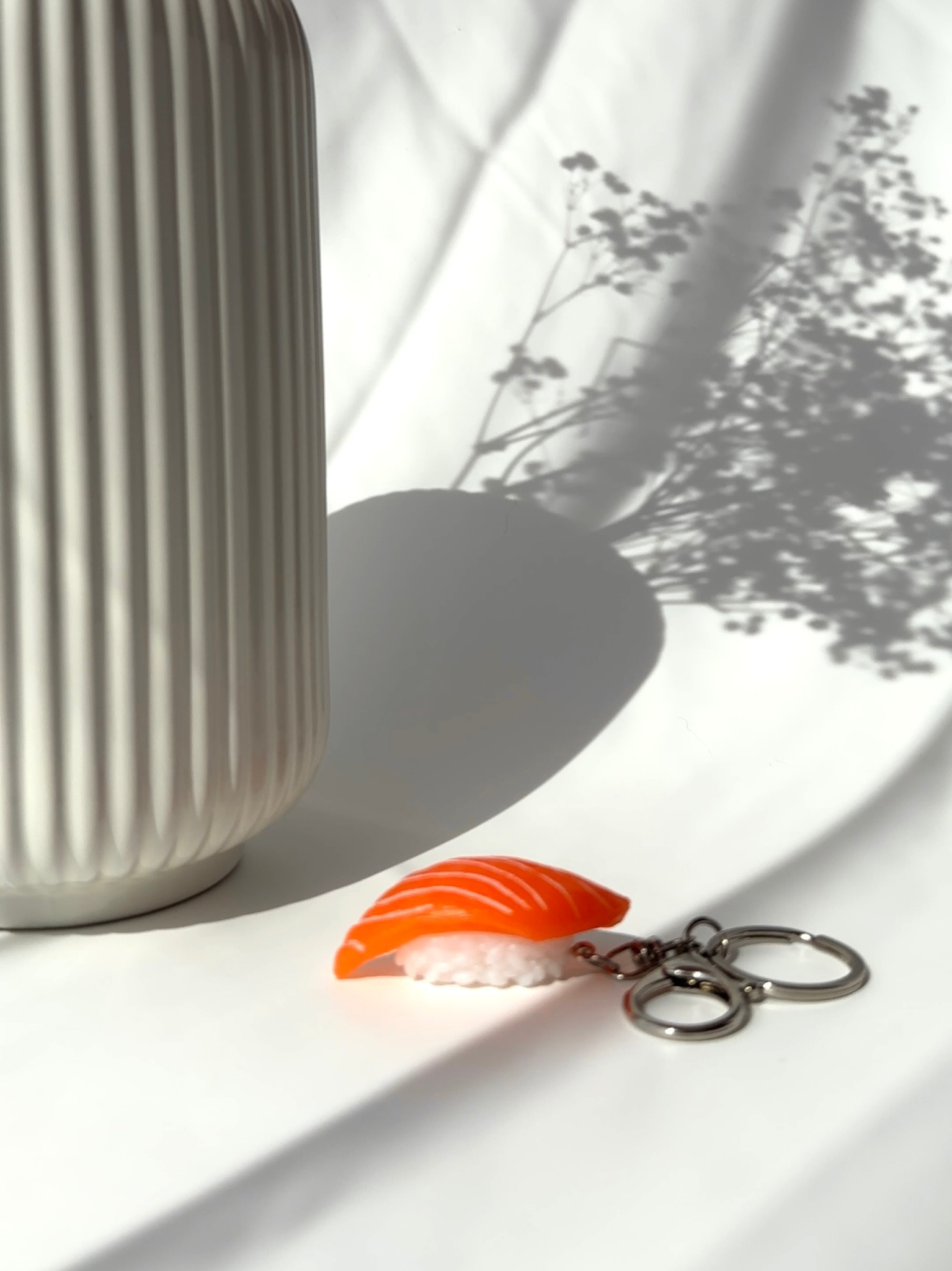 salmon nigiri sushi realistic food sample keychain Japanese bag charm kawaii accessory