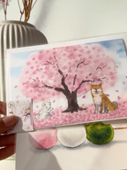 Shiba Inu sakura popup card Japanese cherry blossom greeting card cute dog stationery