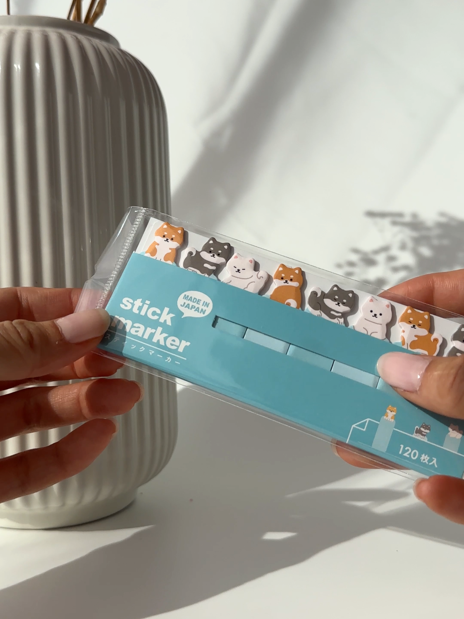 Shiba Inu sticky notes kawaii Japanese dog page markers 120 sheets aesthetic planner tabs blue