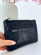black mesh pen case expandable Japanese stationery organizer