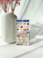 sushi sticker sheet Japanese washi gold foil cute food stickers tea matcha design