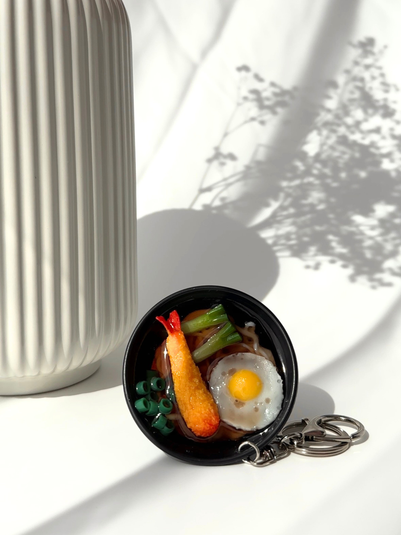 tempura udon ramen realistic food sample bag charm Japanese noodle soup keychain kawaii accessory