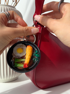 tempura udon ramen realistic food sample bag charm Japanese noodle soup keychain kawaii accessory