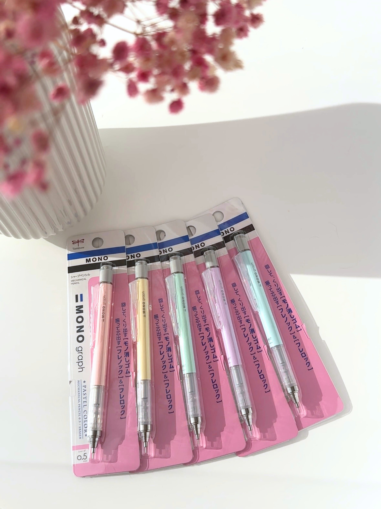 Tombow Monograph mechanical pencil pastel colors 0.5mm shake mechanism study stationery Japanese pencil pink yellow green purple blue collection