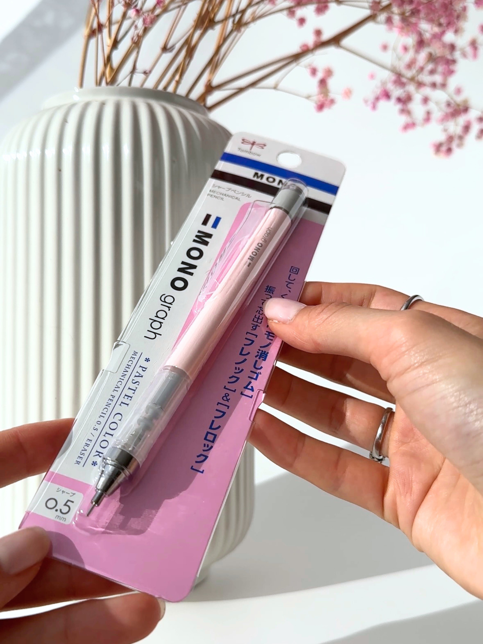 Tombow Monograph mechanical pencil pastel colors 0.5mm shake mechanism study stationery Japanese pencil matte pink